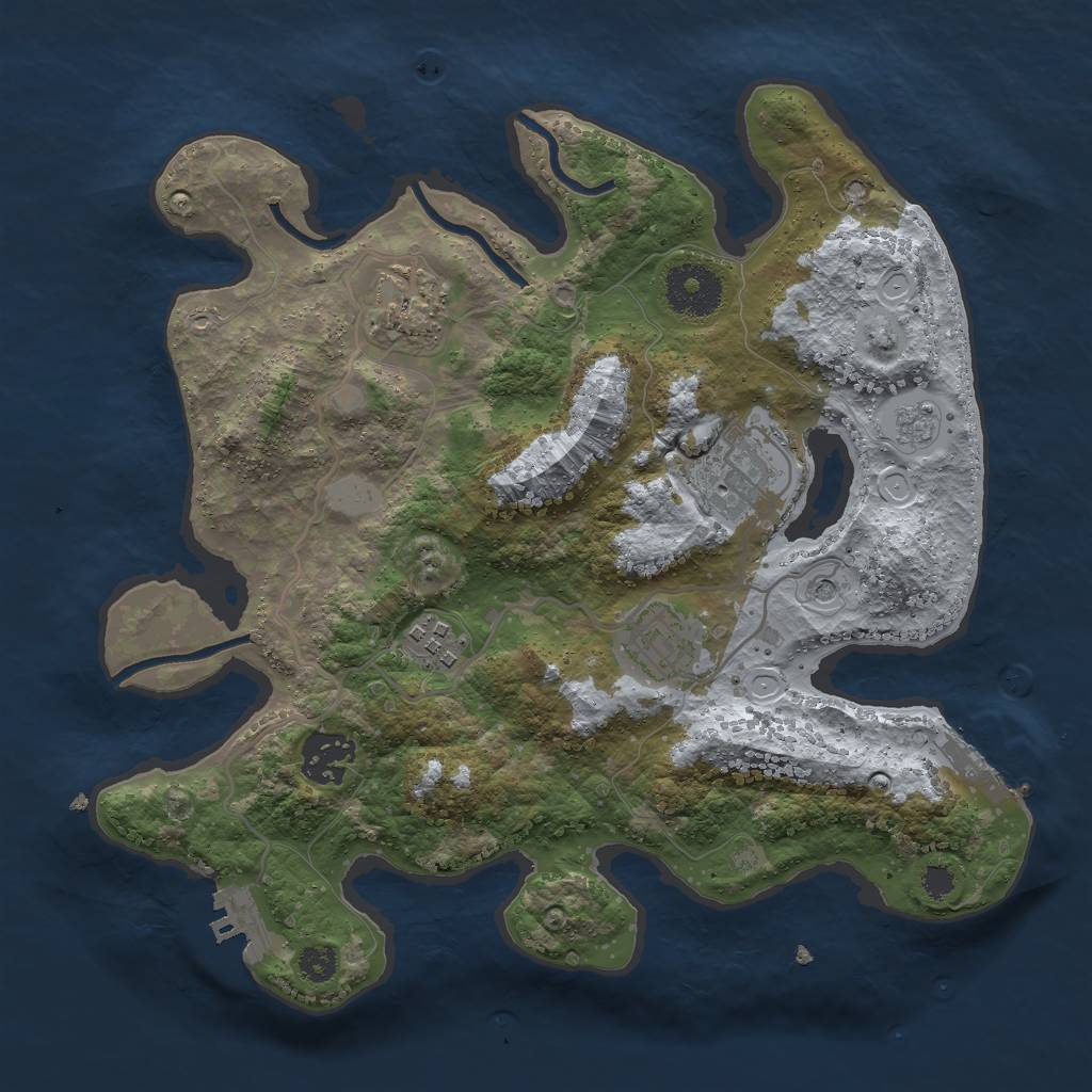Rust Map: Procedural Map, Size: 3000, Seed: 4318207, 14 Monuments