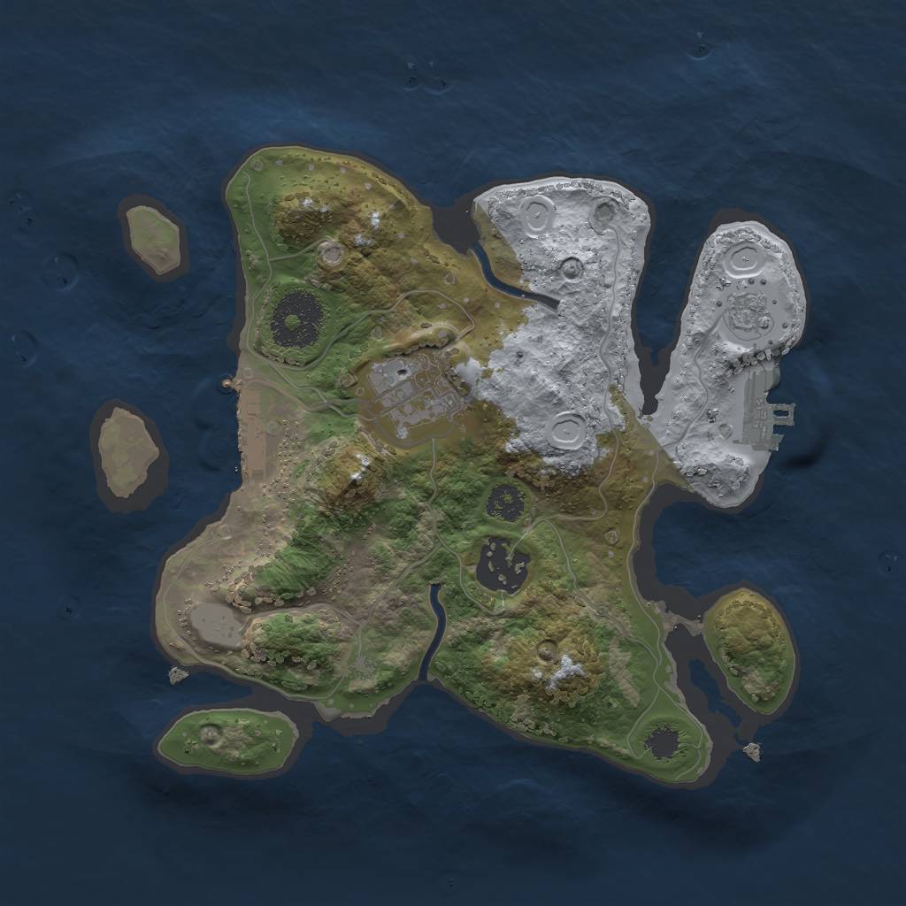 Rust Map: Procedural Map, Size: 2500, Seed: 1817436090, 10 Monuments