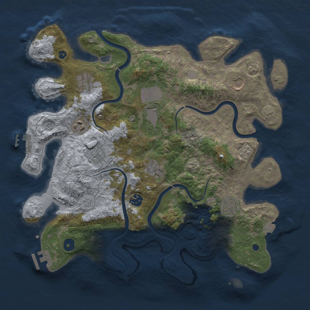 Rust Map: Procedural Map, Size: 3800, Seed: 101311, 15 Monuments