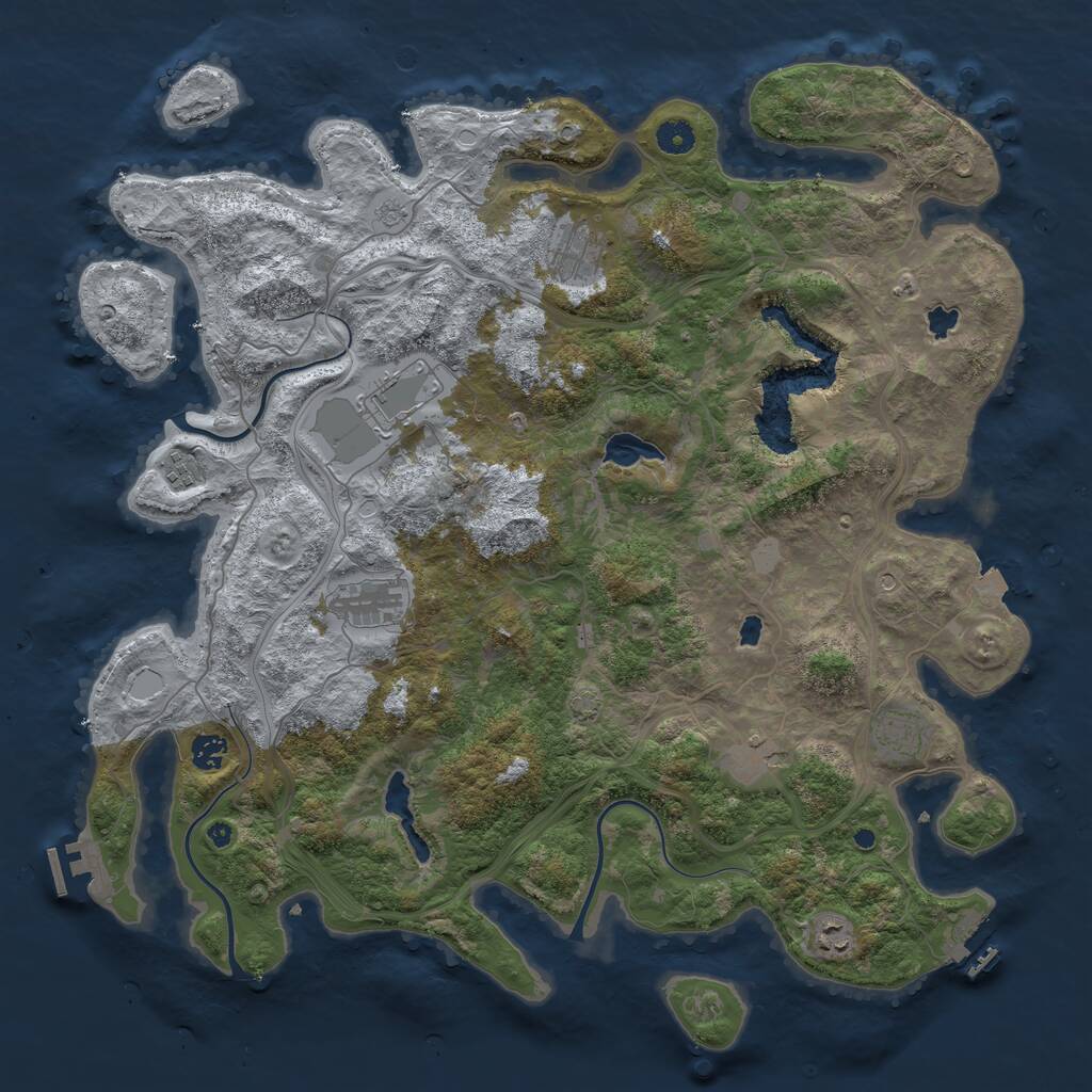 Rust Map: Procedural Map, Size: 4500, Seed: 133742088, 14 Monuments