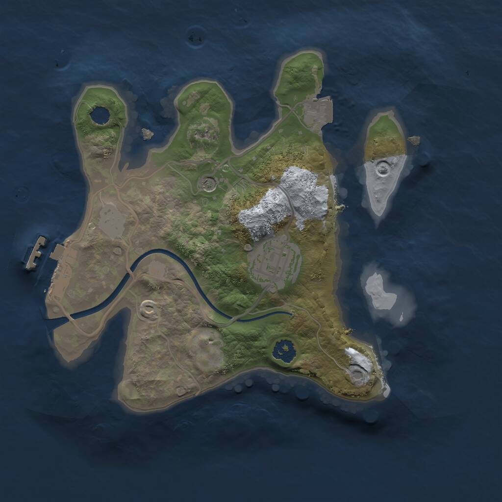 Rust Map: Procedural Map, Size: 2200, Seed: 1547416, 4 Monuments