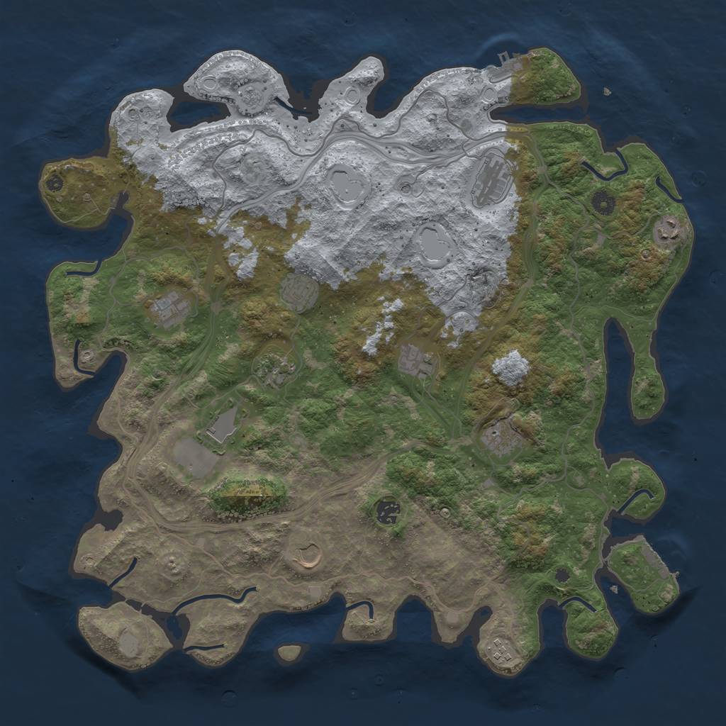 Rust Map: Procedural Map, Size: 4500, Seed: 1795499789, 20 Monuments