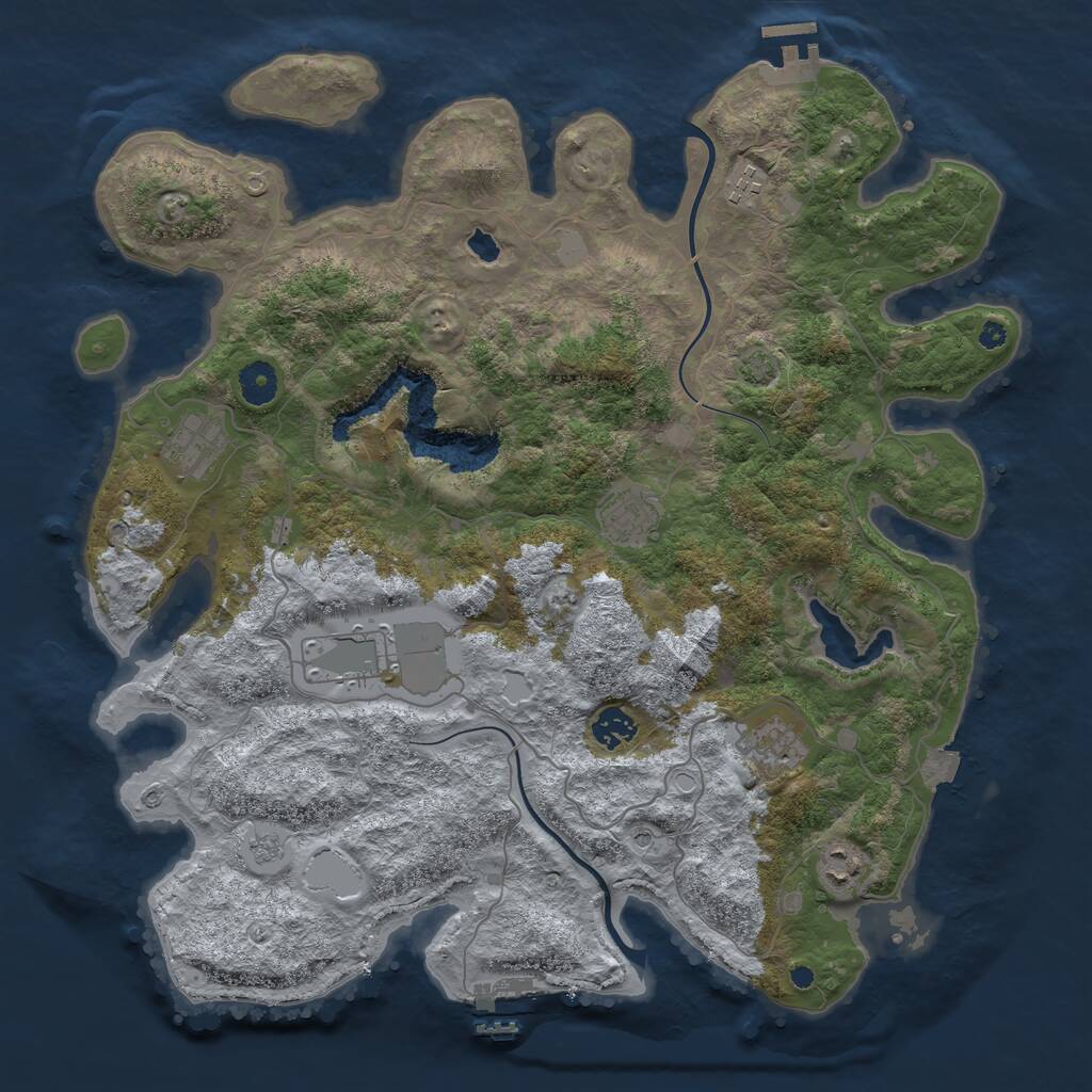 Rust Map: Procedural Map, Size: 4000, Seed: 372440620, 13 Monuments