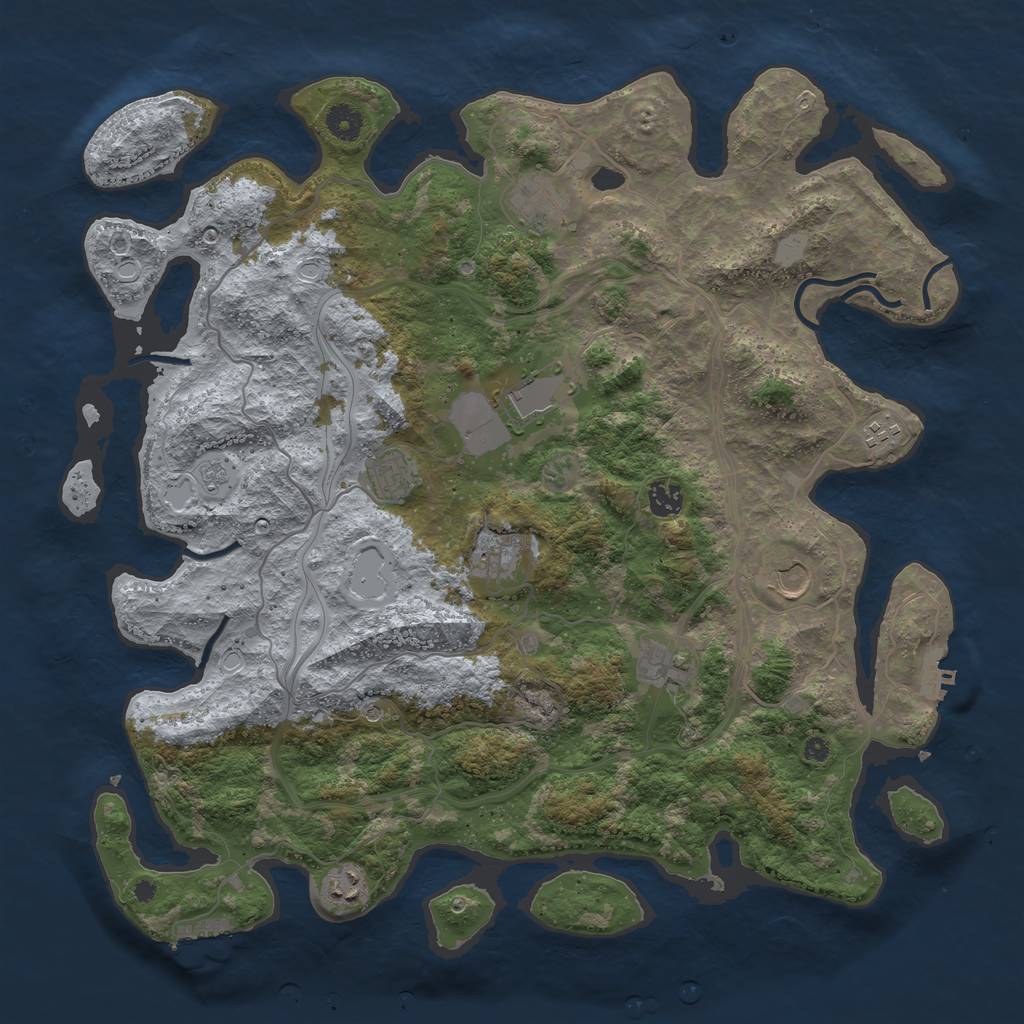 Rust Map: Procedural Map, Size: 4250, Seed: 5162, 18 Monuments