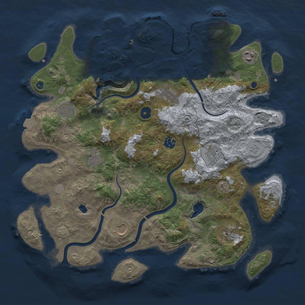 Rust Map: Procedural Map, Size: 4000, Seed: 259384759, 15 Monuments