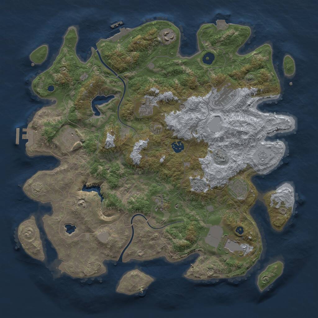 Rust Map: Procedural Map, Size: 4000, Seed: 259384759, 15 Monuments