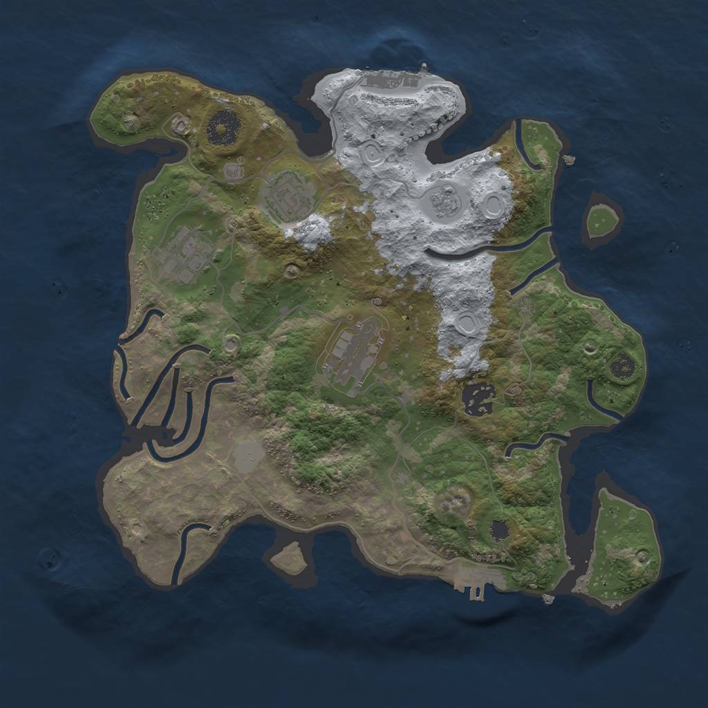Rust Map: Procedural Map, Size: 3000, Seed: 50032, 12 Monuments