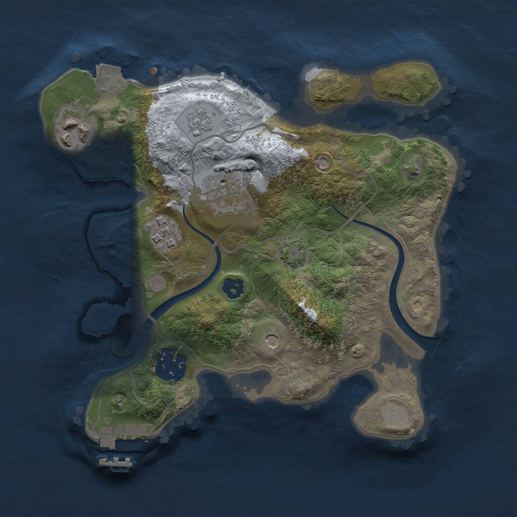 Rust Map: Procedural Map, Size: 2400, Seed: 7848876, 9 Monuments