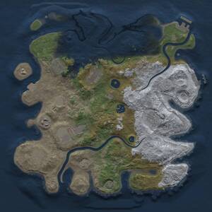 Thumbnail Rust Map: Procedural Map, Size: 3500, Seed: 654, 14 Monuments