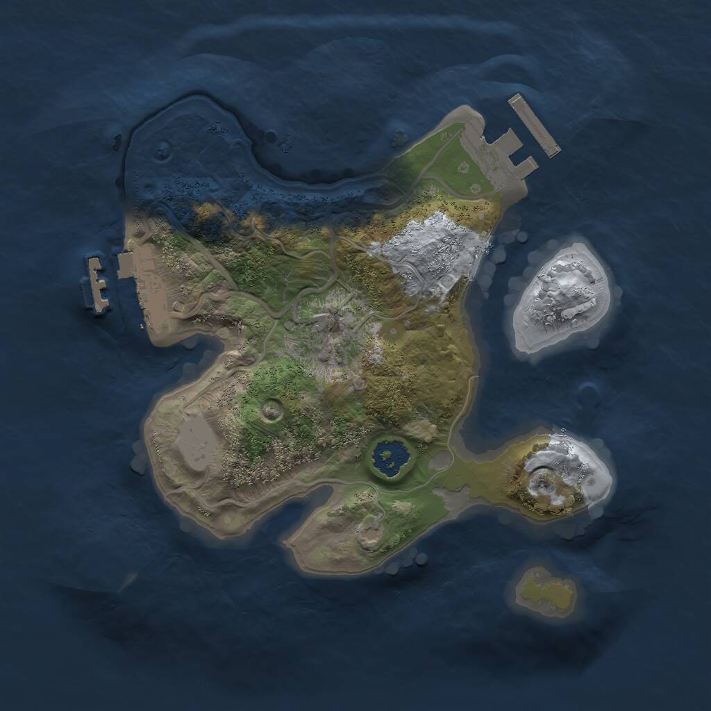 Rust Map: Procedural Map, Size: 2000, Seed: 1306408310, 3 Monuments
