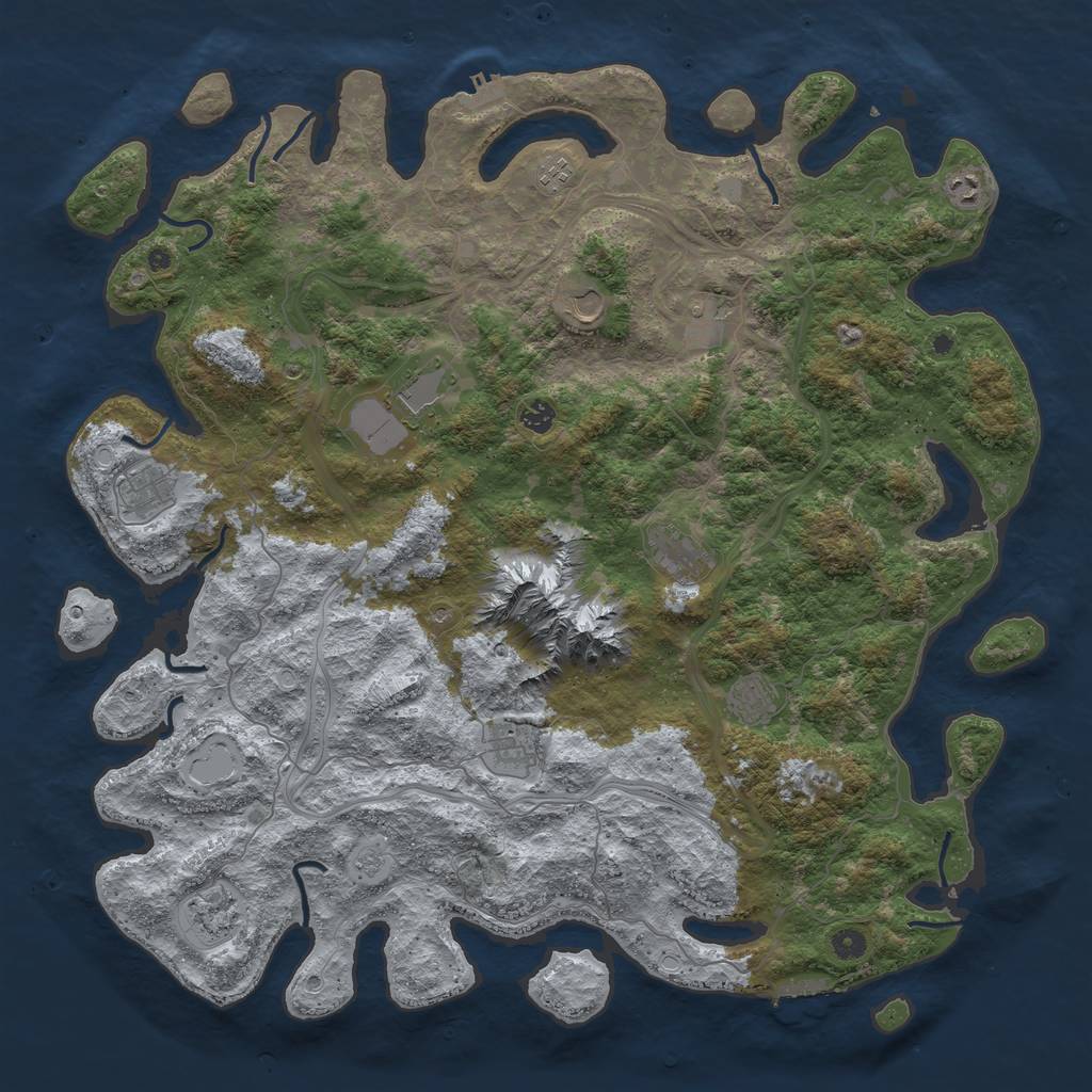 Rust Map: Procedural Map, Size: 5000, Seed: 1434216028, 20 Monuments