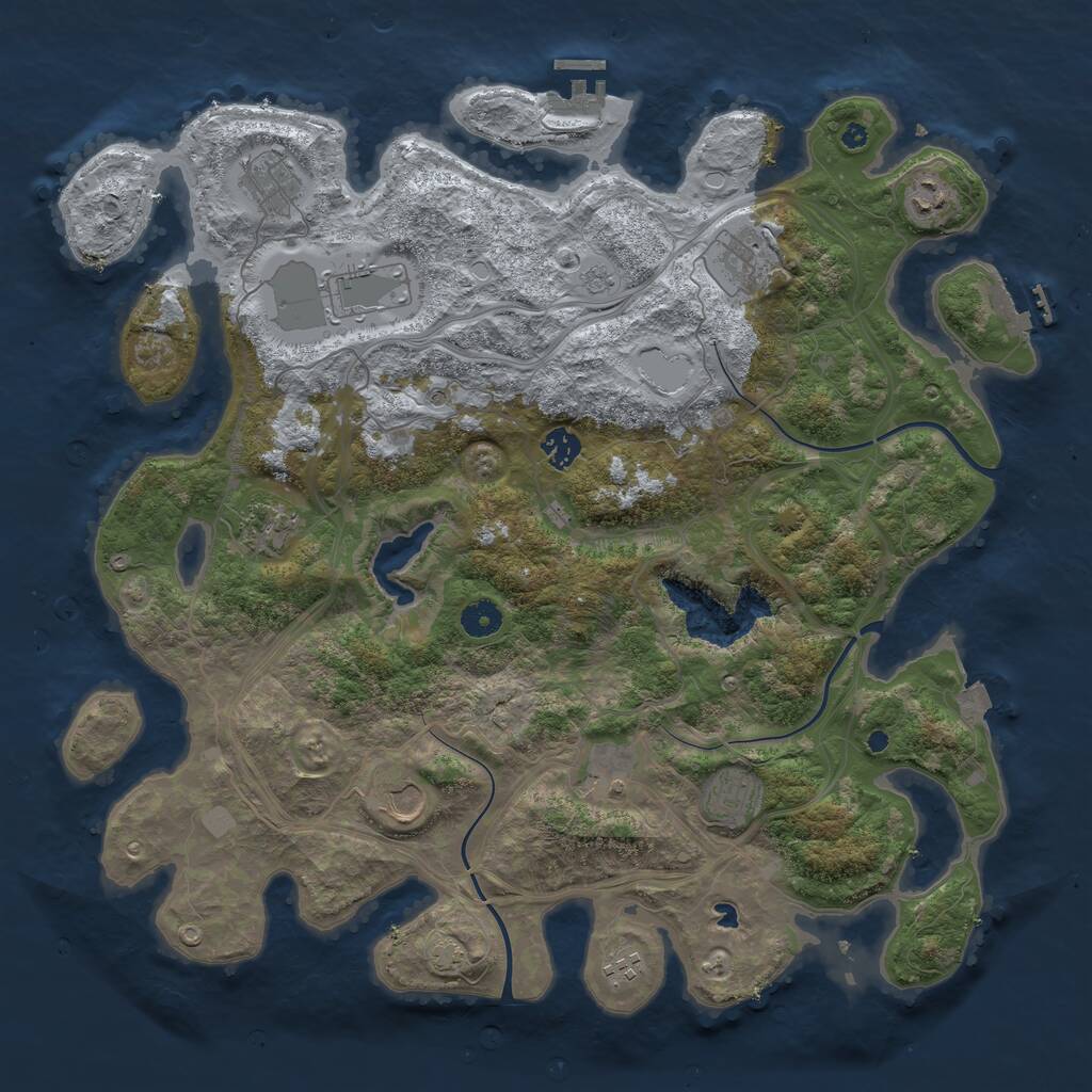 Rust Map: Procedural Map, Size: 4250, Seed: 761739067, 16 Monuments
