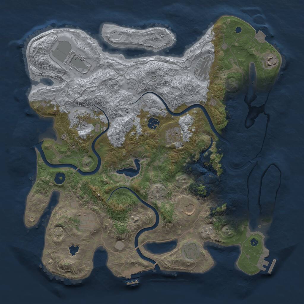 Rust Map: Procedural Map, Size: 4000, Seed: 1707442667, 16 Monuments