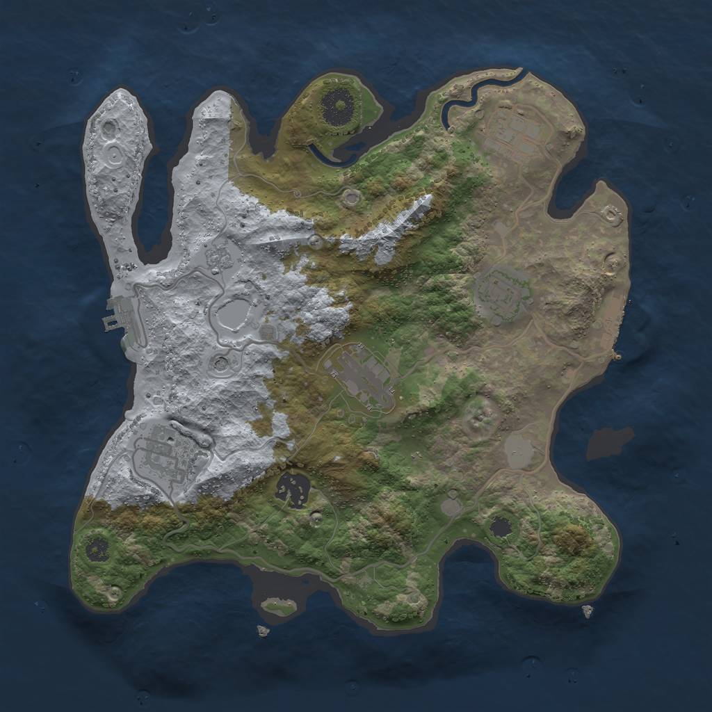 Rust Map: Procedural Map, Size: 3000, Seed: 9058471, 14 Monuments