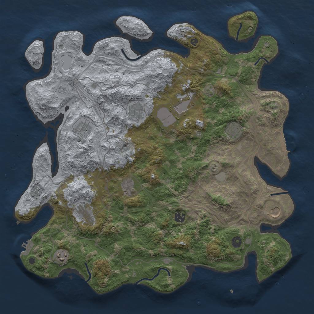 Rust Map: Procedural Map, Size: 4252, Seed: 1577151991, 19 Monuments
