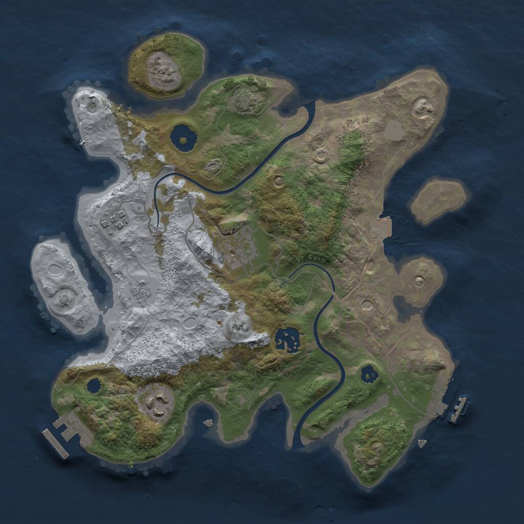 Rust Map: Procedural Map, Size: 3000, Seed: 10577, 10 Monuments