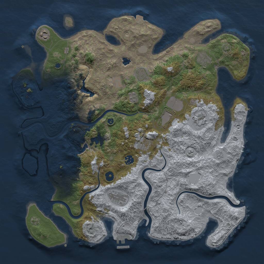 Rust Map: Procedural Map, Size: 4249, Seed: 1427166639, 15 Monuments
