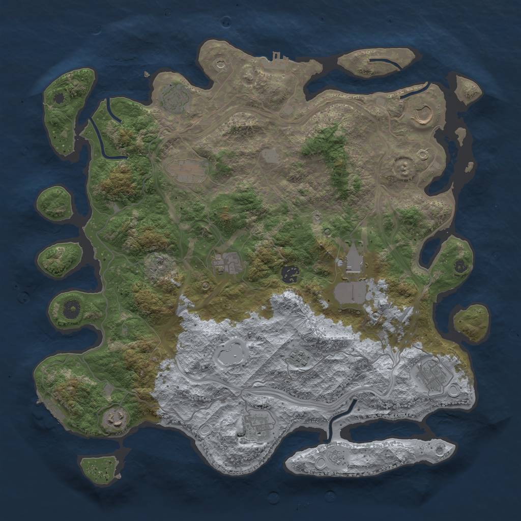 Rust Map: Procedural Map, Size: 4250, Seed: 402388740, 19 Monuments