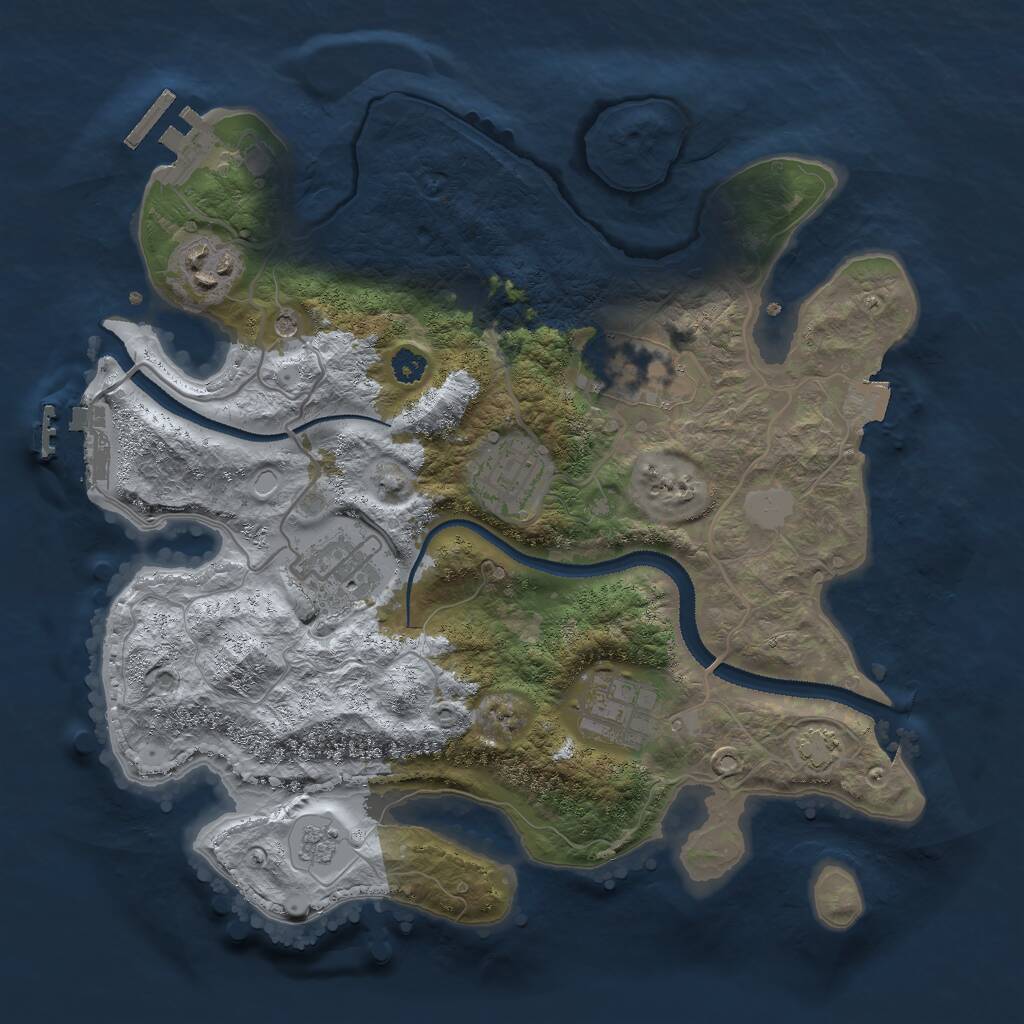 Rust Map: Procedural Map, Size: 3000, Seed: 38752822, 11 Monuments