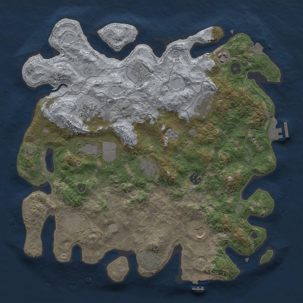 Rust Map: Procedural Map, Size: 4000, Seed: 302543717, 17 Monuments