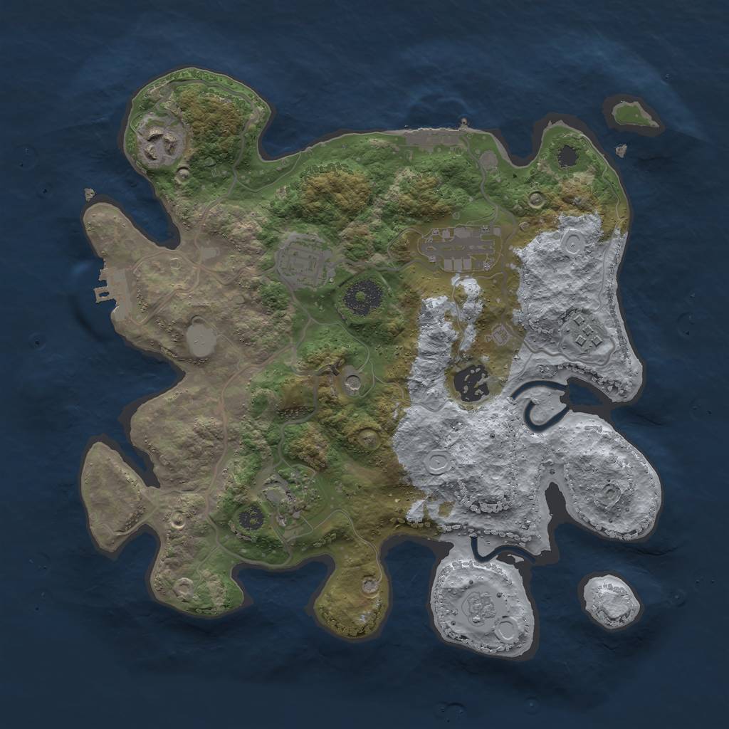 Rust Map: Procedural Map, Size: 3000, Seed: 1166467326, 15 Monuments