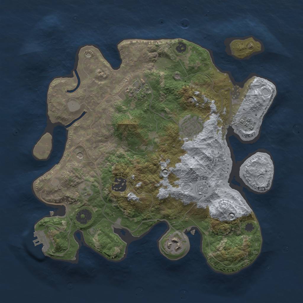 Rust Map: Procedural Map, Size: 3000, Seed: 745838794, 13 Monuments