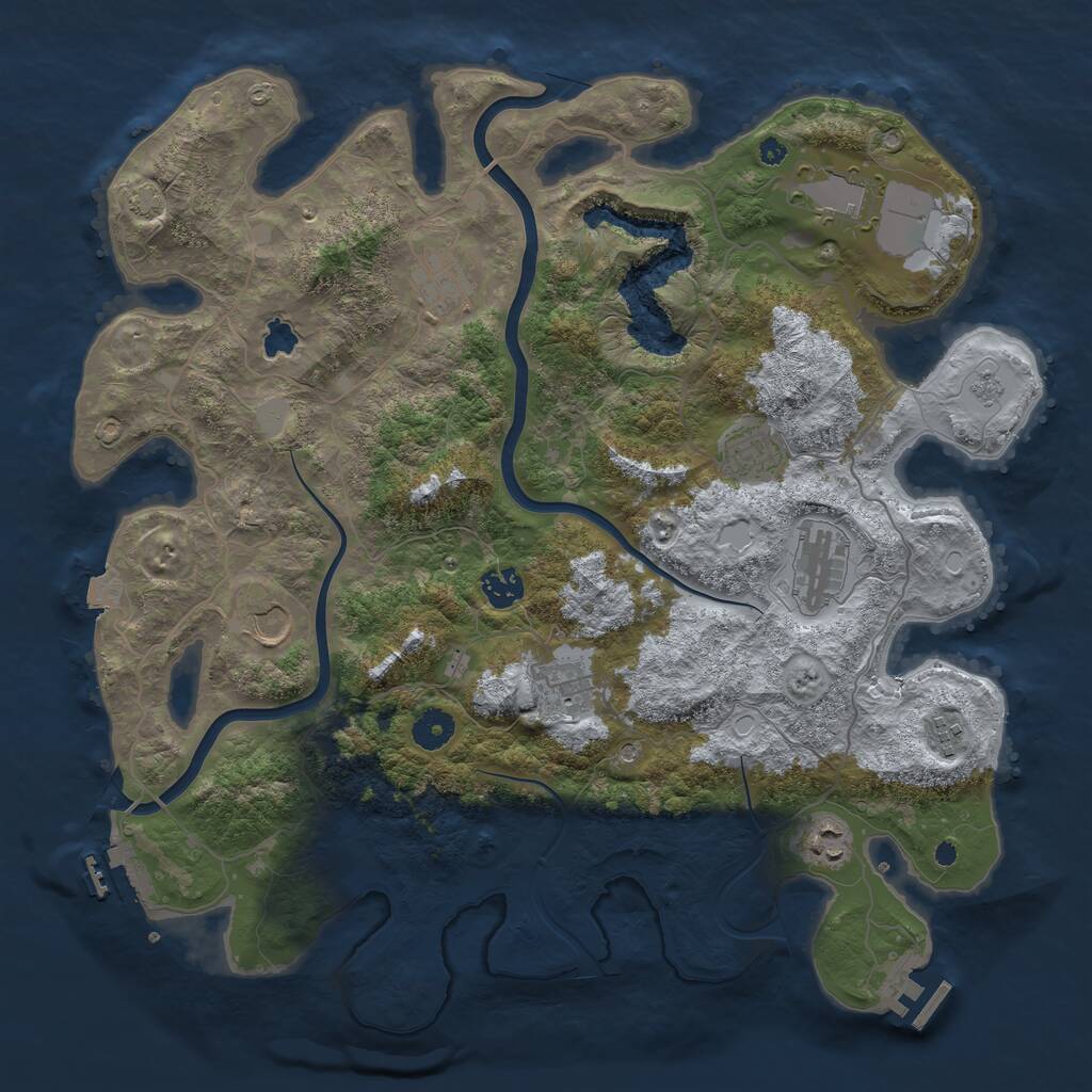 Rust Map: Procedural Map, Size: 4000, Seed: 324716, 15 Monuments