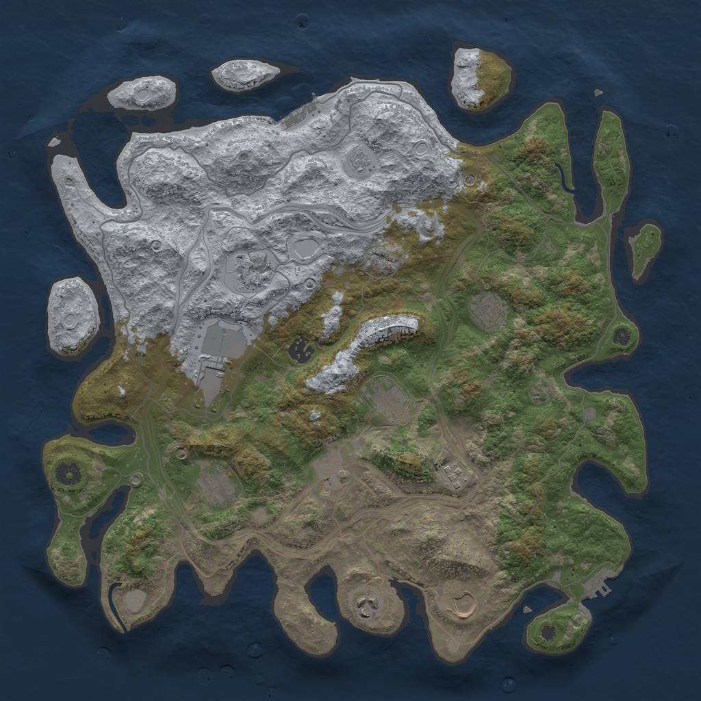 Rust Map: Procedural Map, Size: 4250, Seed: 92447212, 17 Monuments