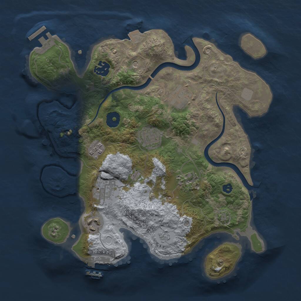 Rust Map: Procedural Map, Size: 3000, Seed: 9157324, 13 Monuments