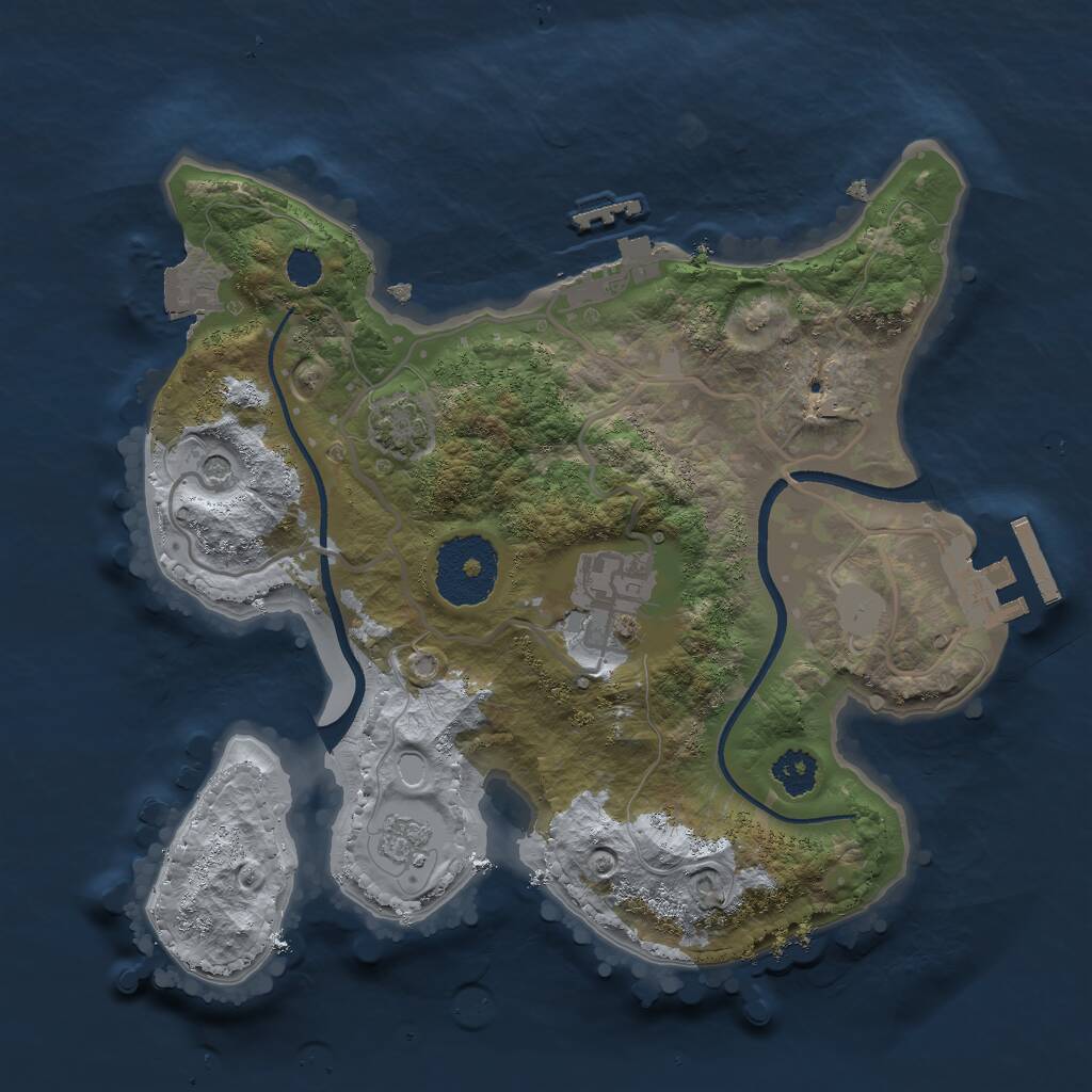 Rust Map: Procedural Map, Size: 2450, Seed: 4354563, 7 Monuments