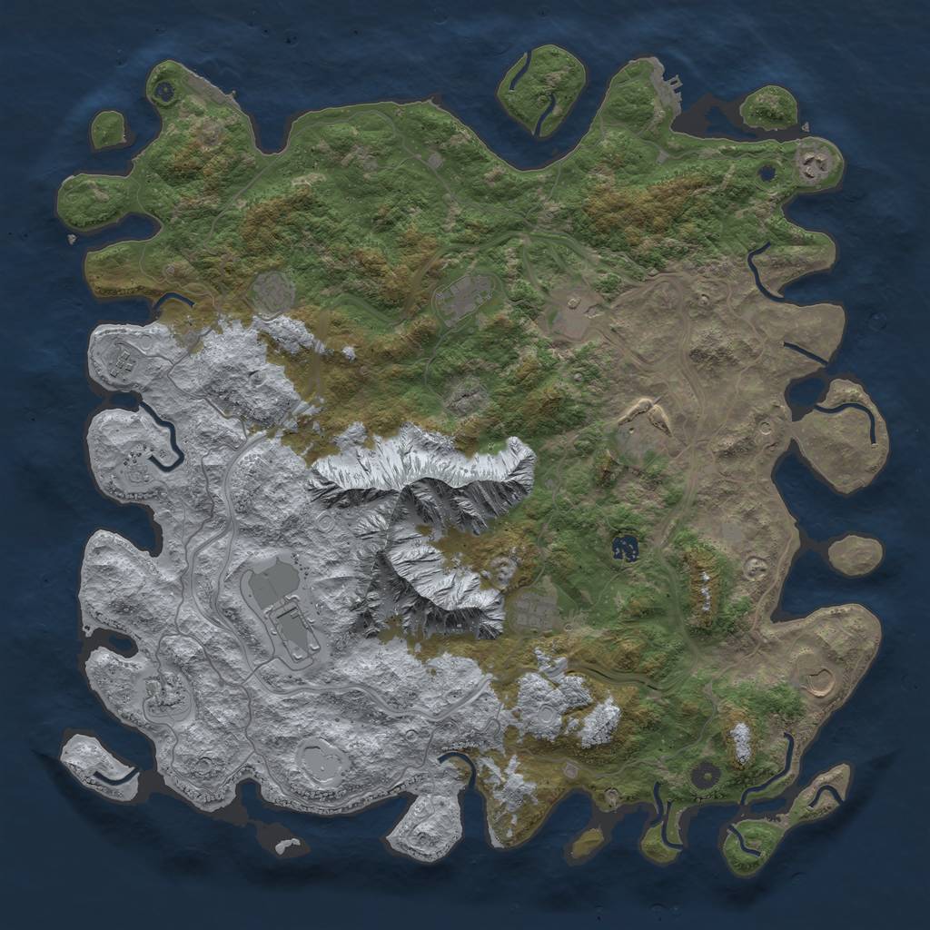 Rust Map: Procedural Map, Size: 5000, Seed: 1234435, 20 Monuments