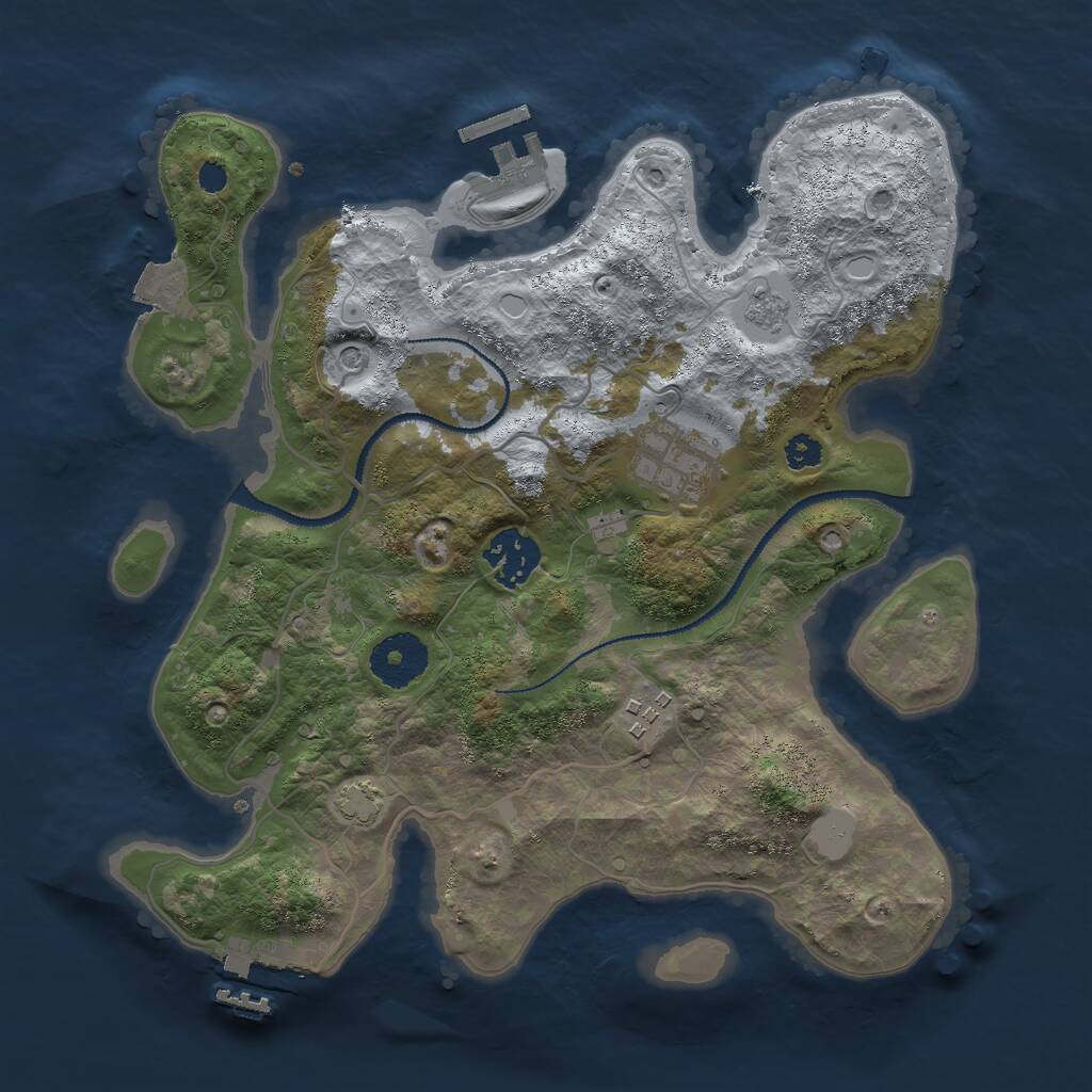 Rust Map: Procedural Map, Size: 3000, Seed: 6573048, 9 Monuments