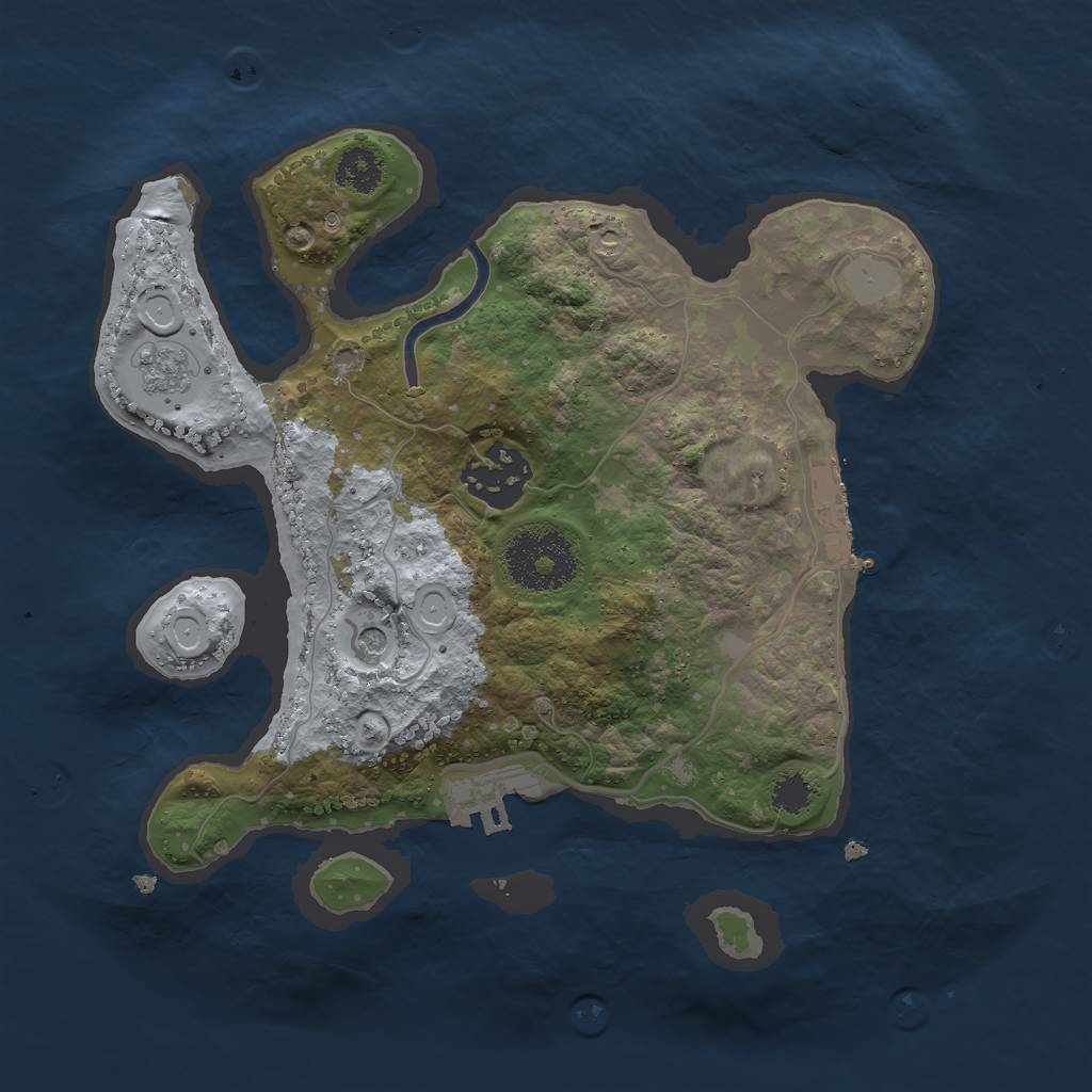Rust Map: Procedural Map, Size: 2500, Seed: 173869420, 10 Monuments