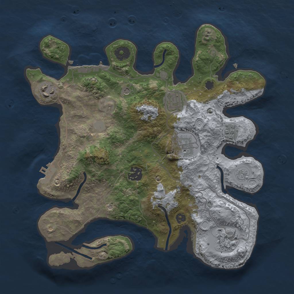 Rust Map: Procedural Map, Size: 3000, Seed: 5256108, 15 Monuments