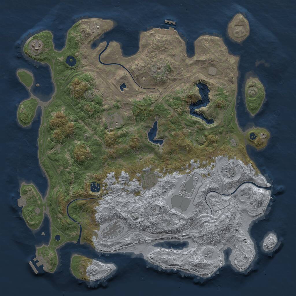 Rust Map: Procedural Map, Size: 4250, Seed: 684684, 14 Monuments