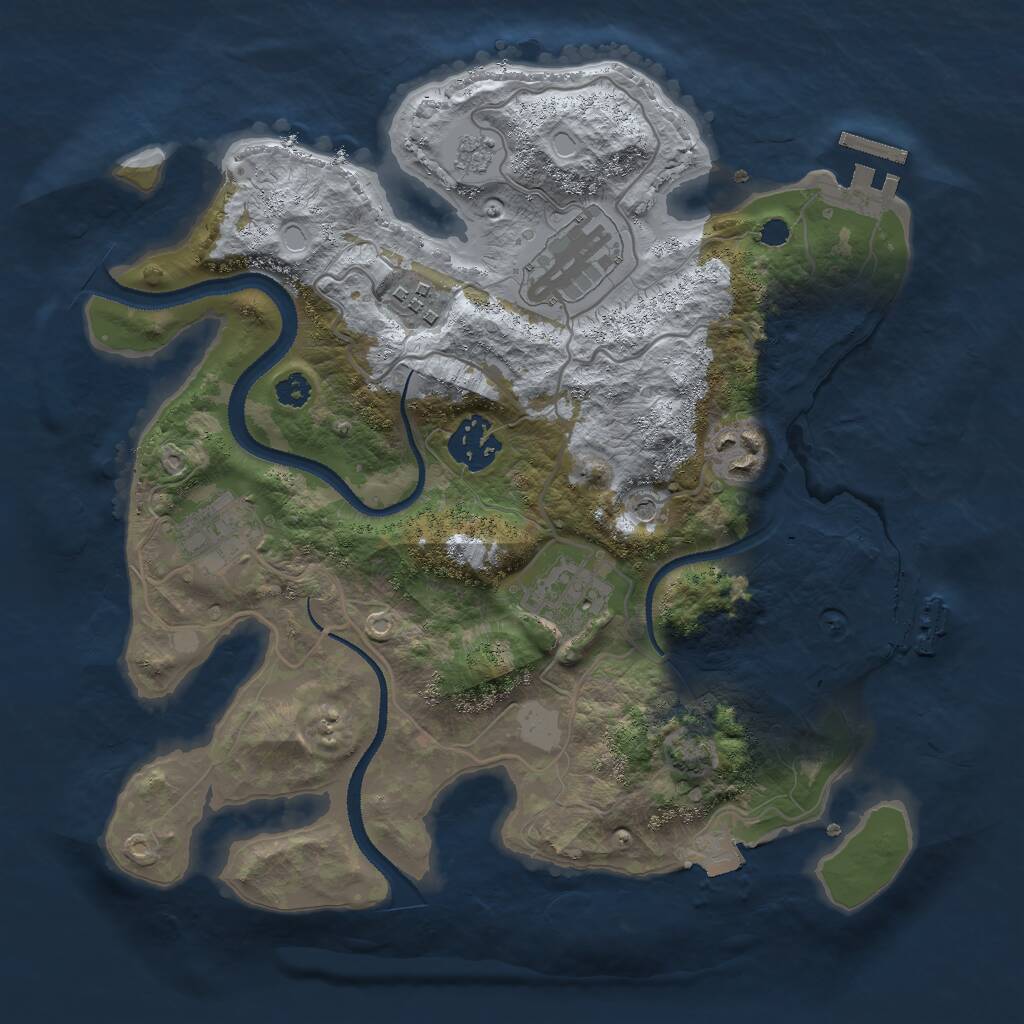 Rust Map: Procedural Map, Size: 3000, Seed: 15939, 12 Monuments