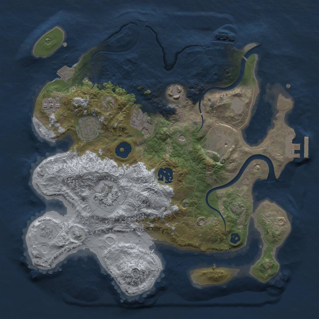 Rust Map: Procedural Map, Size: 3000, Seed: 7154286, 13 Monuments