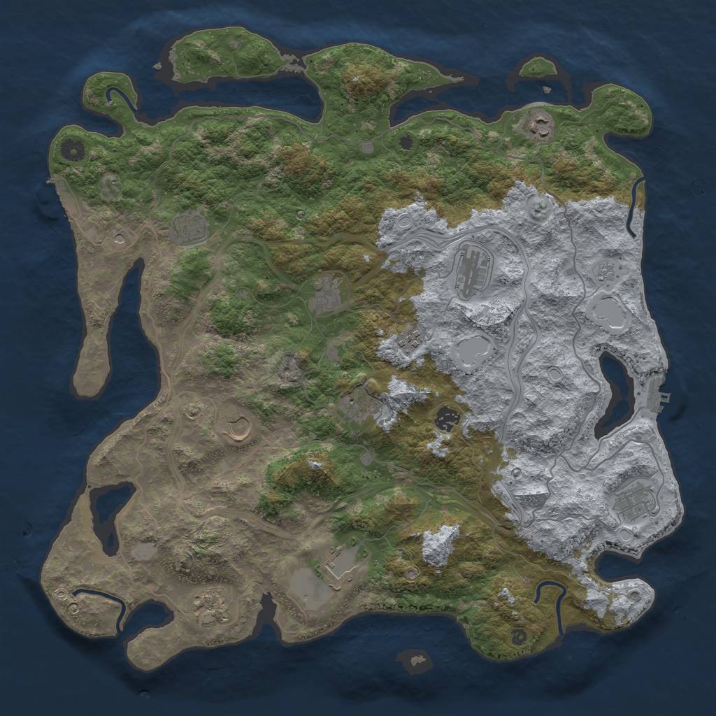 Rust Map: Procedural Map, Size: 4500, Seed: 8465465, 20 Monuments