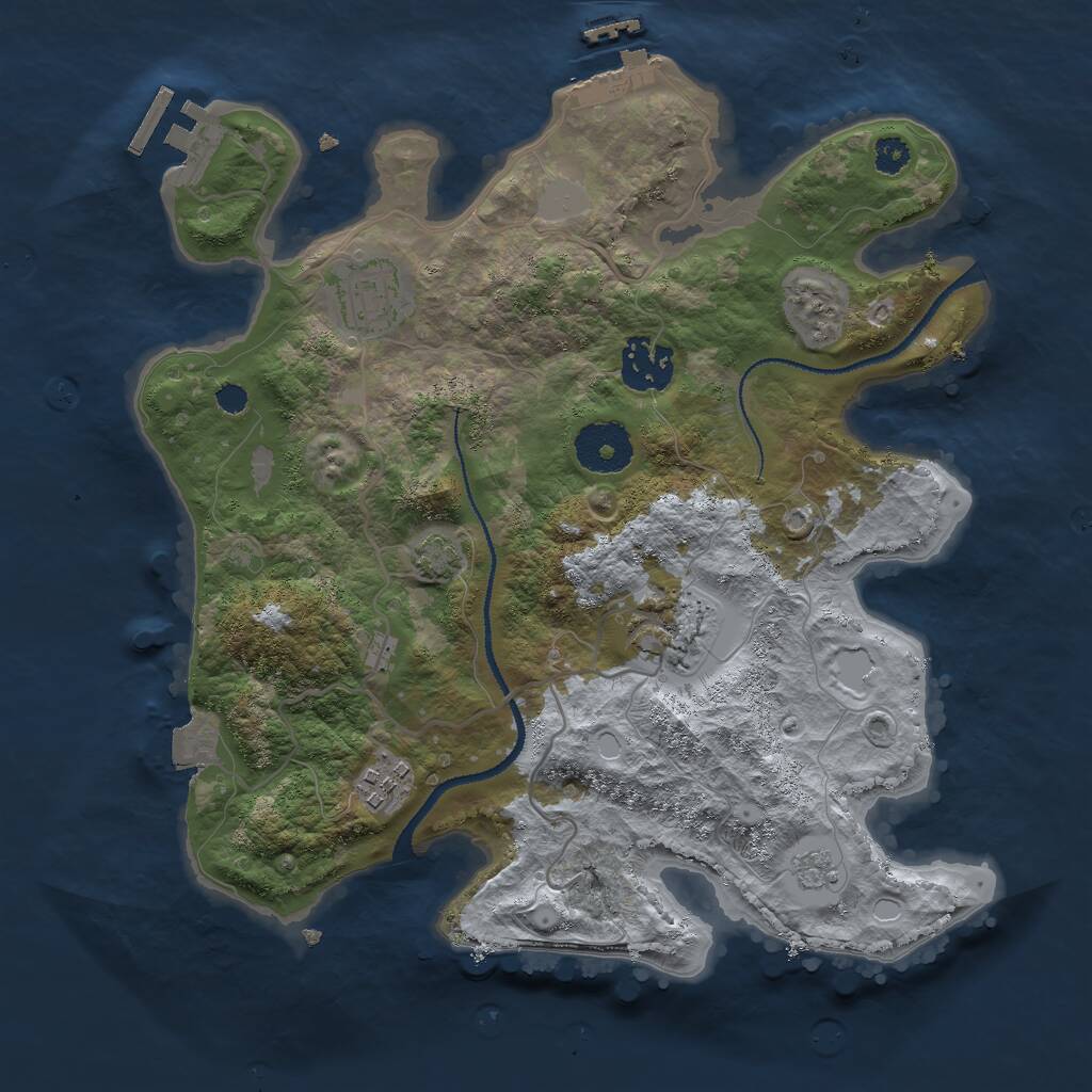 Rust Map: Procedural Map, Size: 3000, Seed: 31809, 9 Monuments