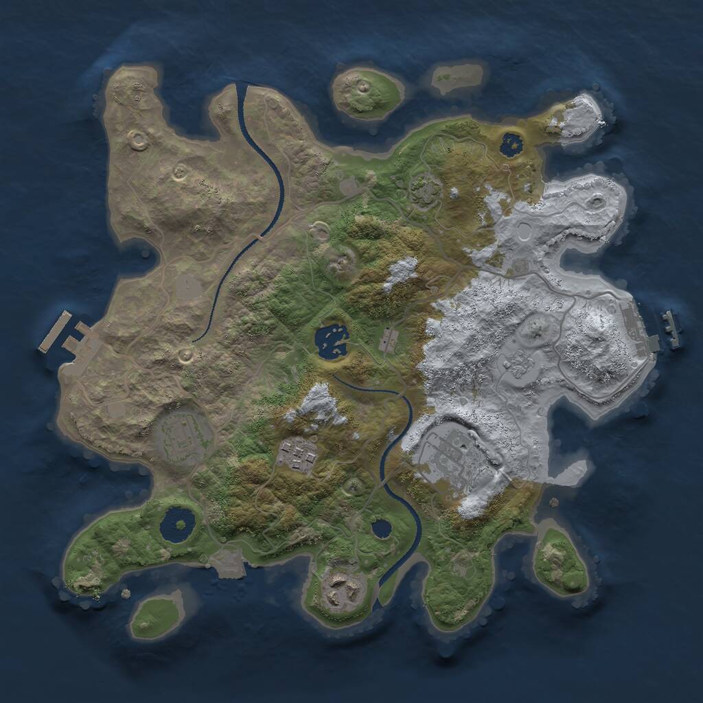 Rust Map: Procedural Map, Size: 3000, Seed: 1665979999, 10 Monuments