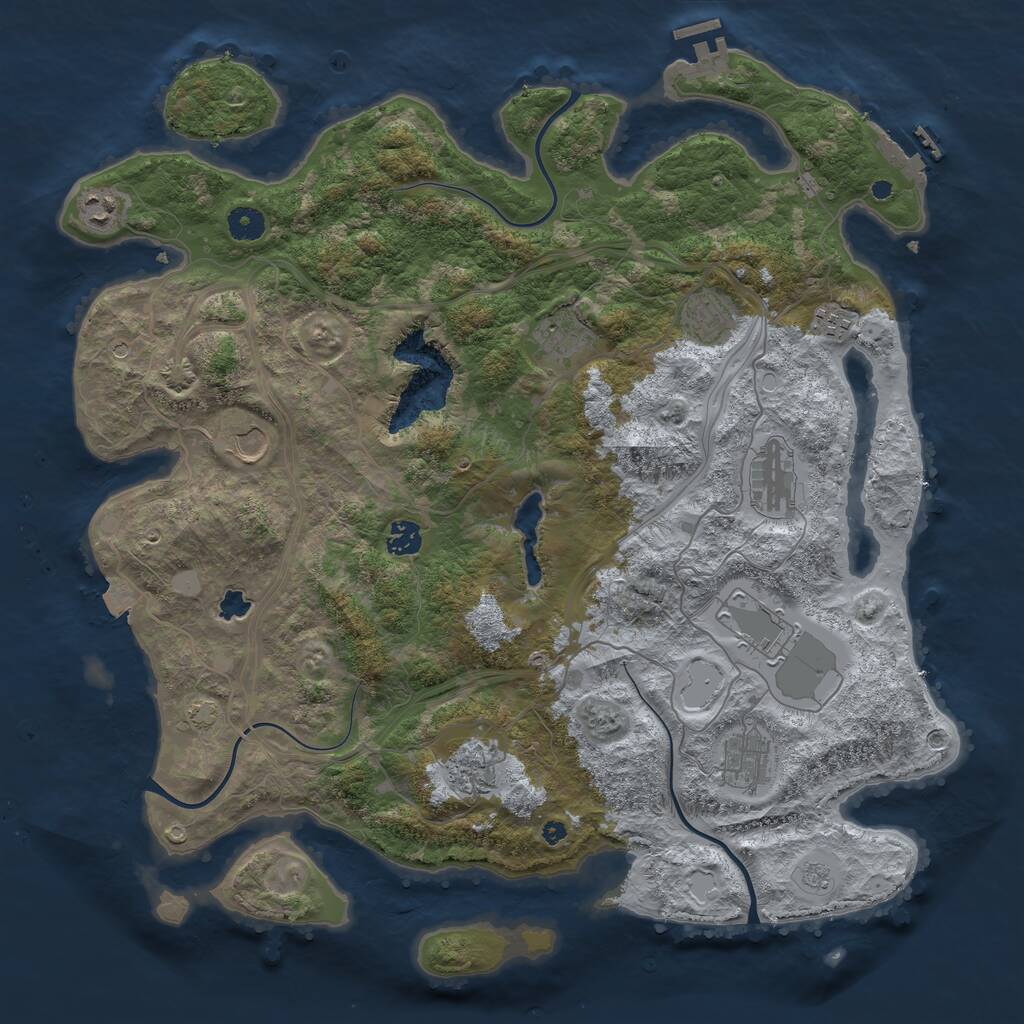 Rust Map: Procedural Map, Size: 4300, Seed: 87, 16 Monuments