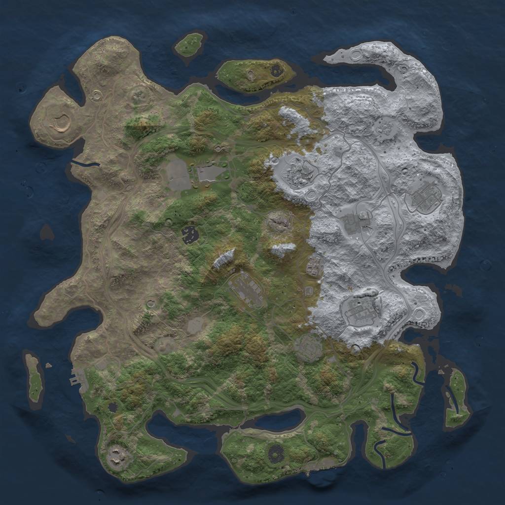 Rust Map: Procedural Map, Size: 4250, Seed: 68, 20 Monuments