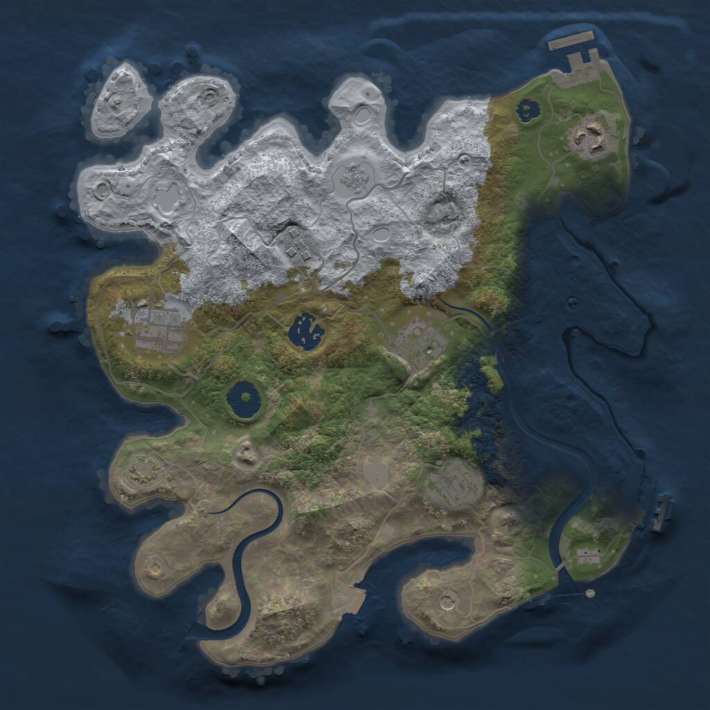 Rust Map: Procedural Map, Size: 3100, Seed: 777777, 12 Monuments