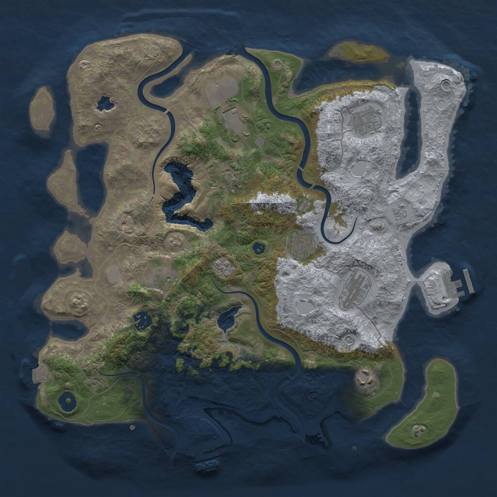 Rust Map: Procedural Map, Size: 4000, Seed: 1441805917, 15 Monuments
