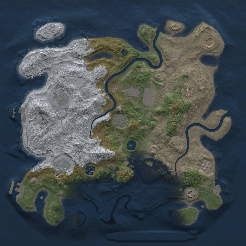 Rust Map: Procedural Map, Size: 3750, Seed: 1122645, 16 Monuments