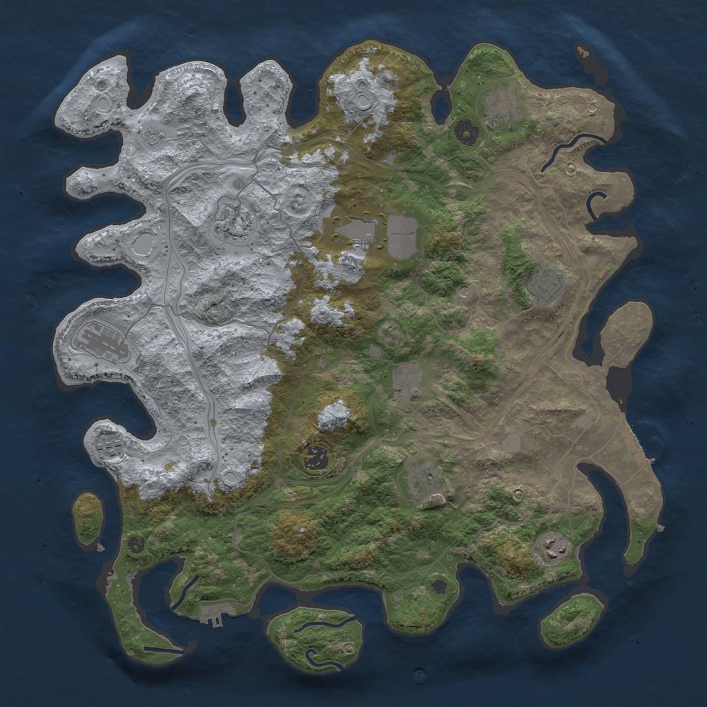 Rust Map: Procedural Map, Size: 4250, Seed: 444333, 19 Monuments