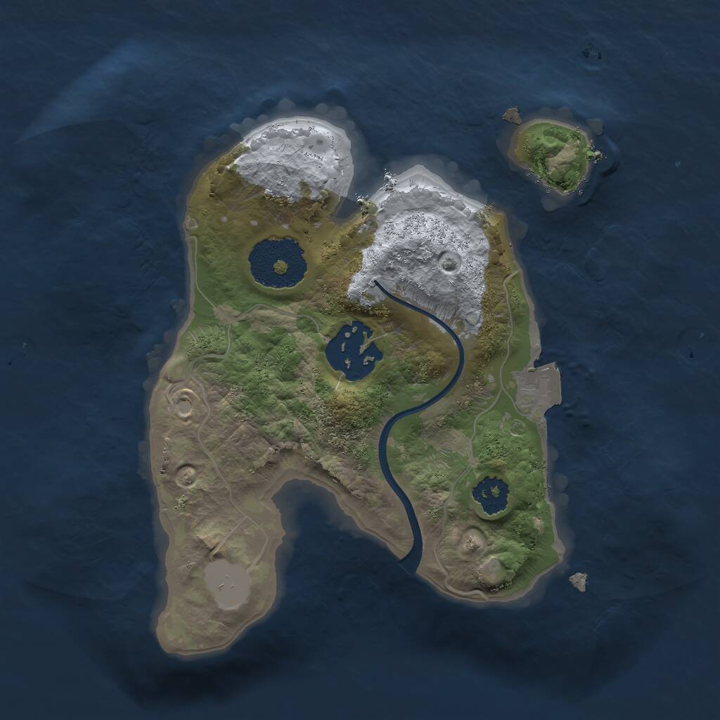 Rust Map: Procedural Map, Size: 2000, Seed: 1992550935, 2 Monuments