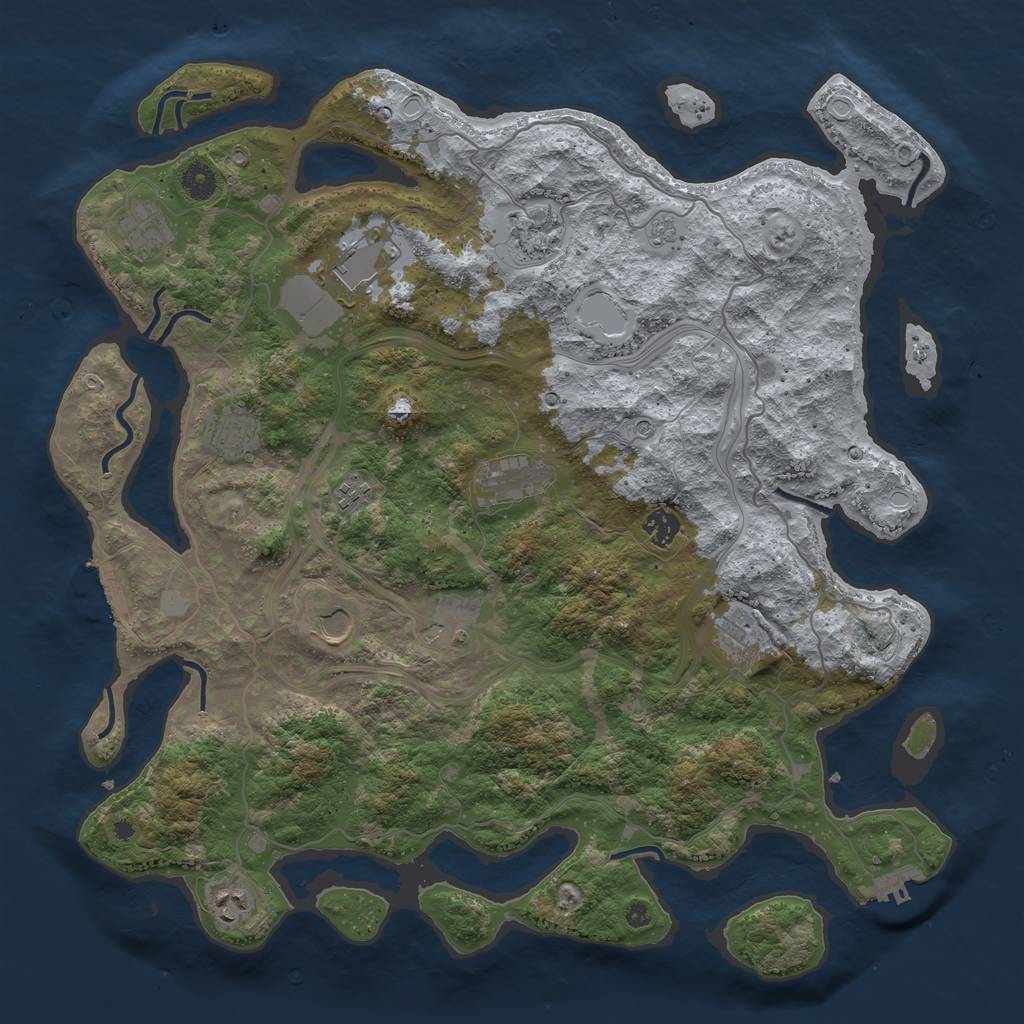 Rust Map: Procedural Map, Size: 4300, Seed: 549550557, 20 Monuments