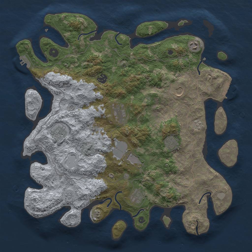 Rust Map: Procedural Map, Size: 4000, Seed: 1598932445, 18 Monuments