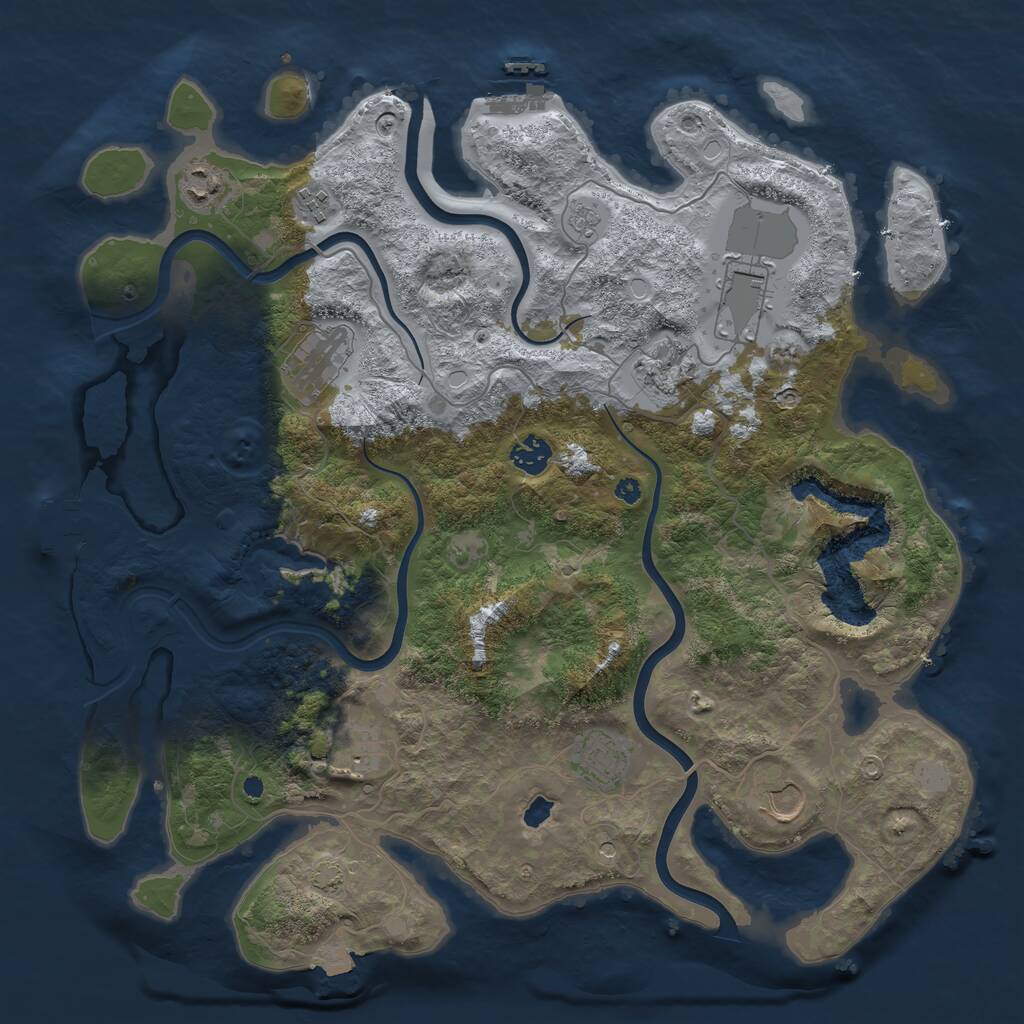 Rust Map: Procedural Map, Size: 4000, Seed: 85685457, 15 Monuments